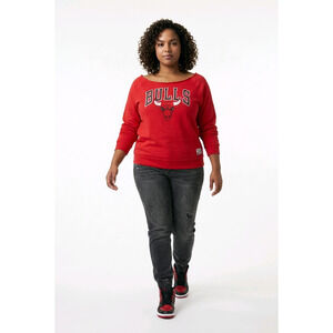 Ultra Game NBA Chicago Bulls Fleece Crewneck Sweatshirt Red Women 3XL NWT